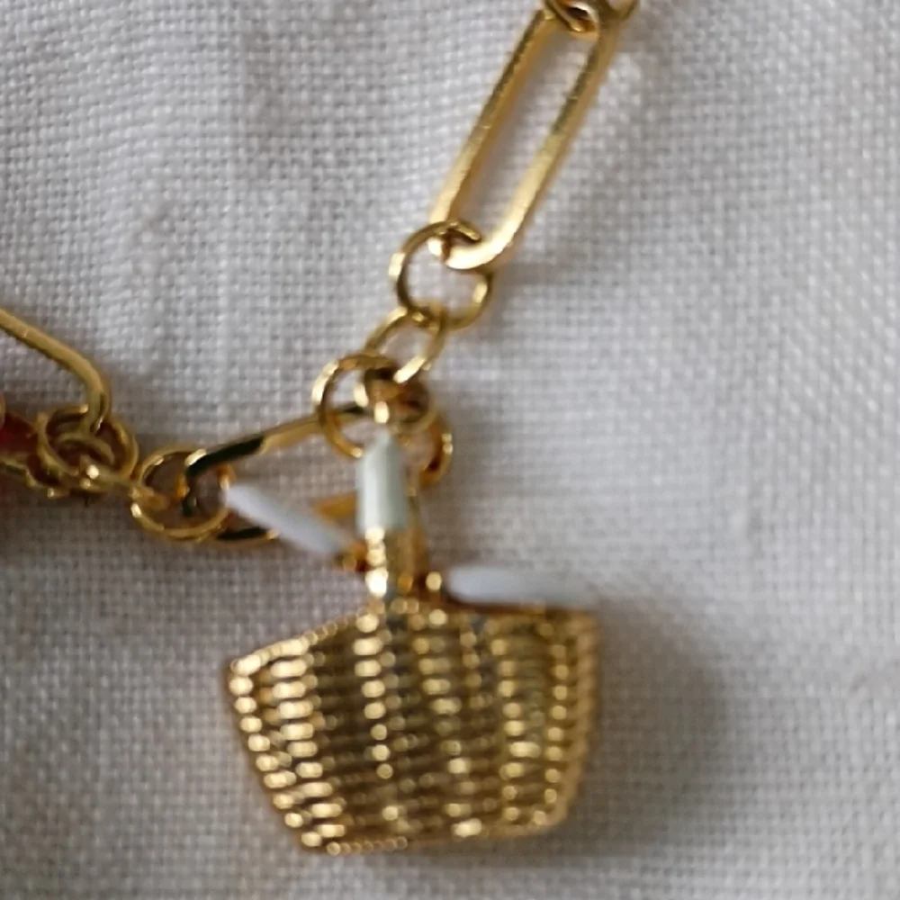 kate spade Gold Charm Bracelet with Red Strawberry Charms and Pearl Accents - Picture 3 of 5